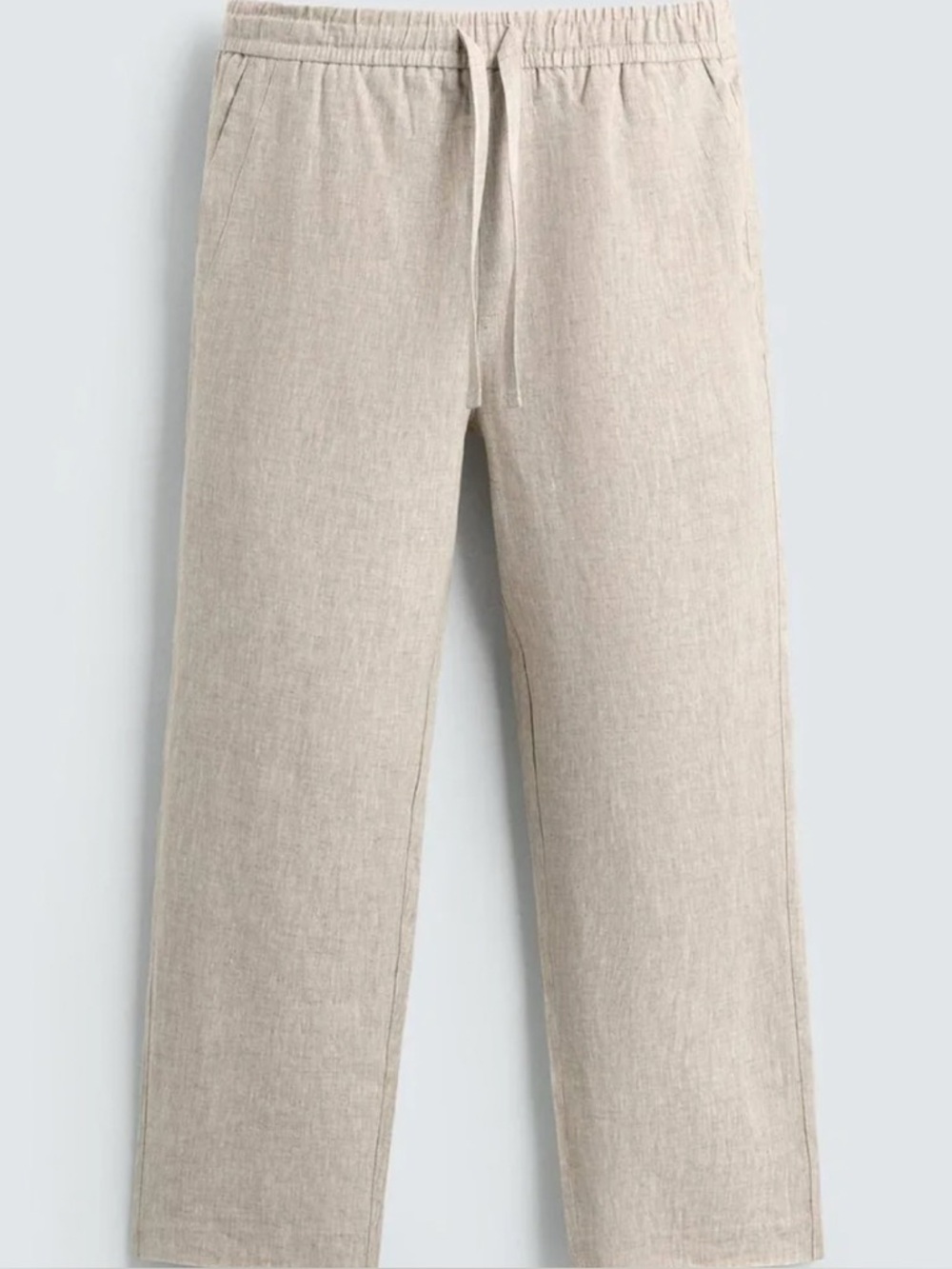 Men's Zara 100% Linen Drawstring Pants - Beige